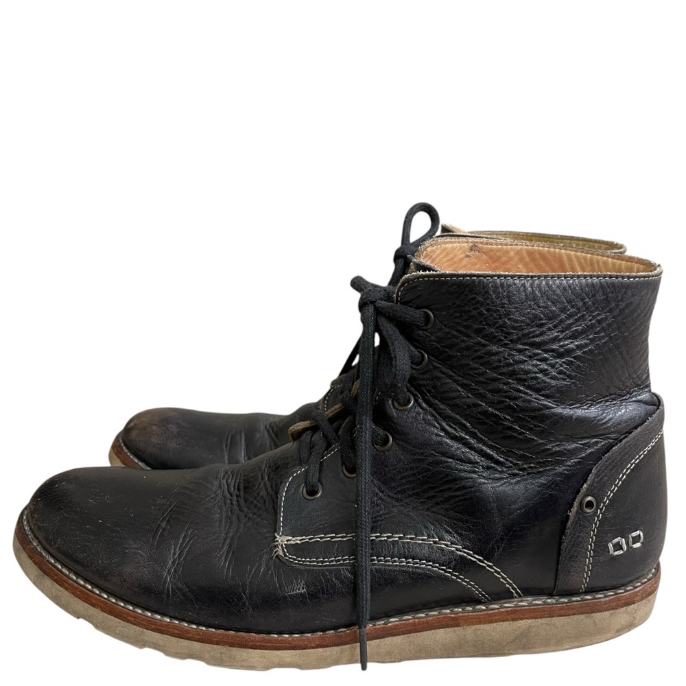 BEDSTU Mens Boots Sz 13 BLACK Distress Leather VIBRAM Hand Made Mexico